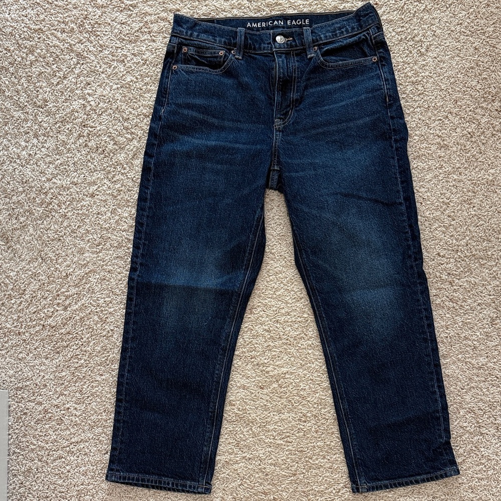AE Stretch Super High-Waisted Ankle Straight Jean size 6